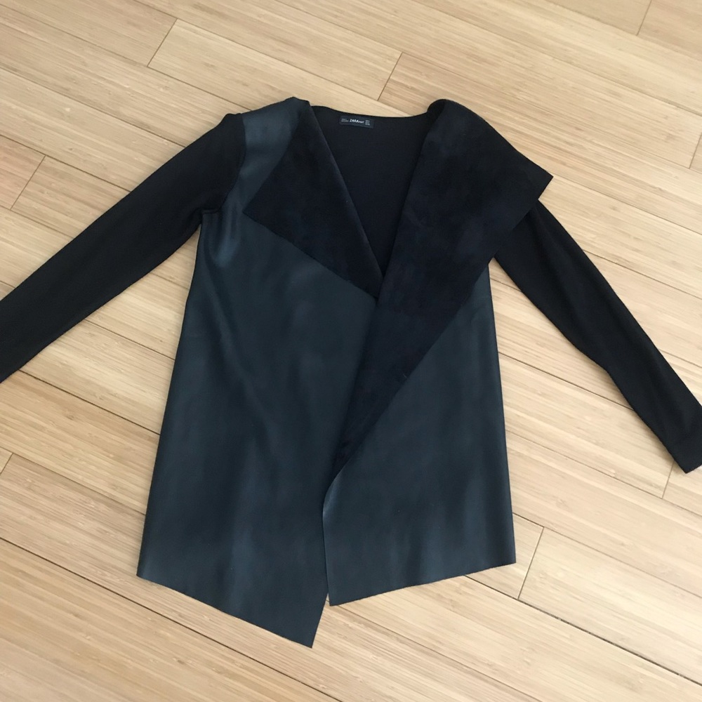 Blazer  knit and faux leather